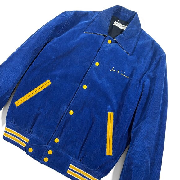 Saint Laurent Teddy Jacket Je T'aime Blue Size M Corduroy & Wool - Picture 5 of 12